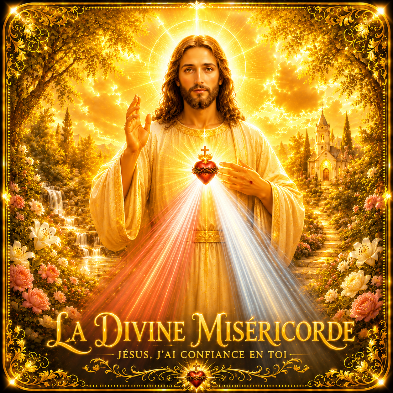 Sous-verre « La Divine Miséricorde » – Miséricorde, Confiance, Espérance, Paix