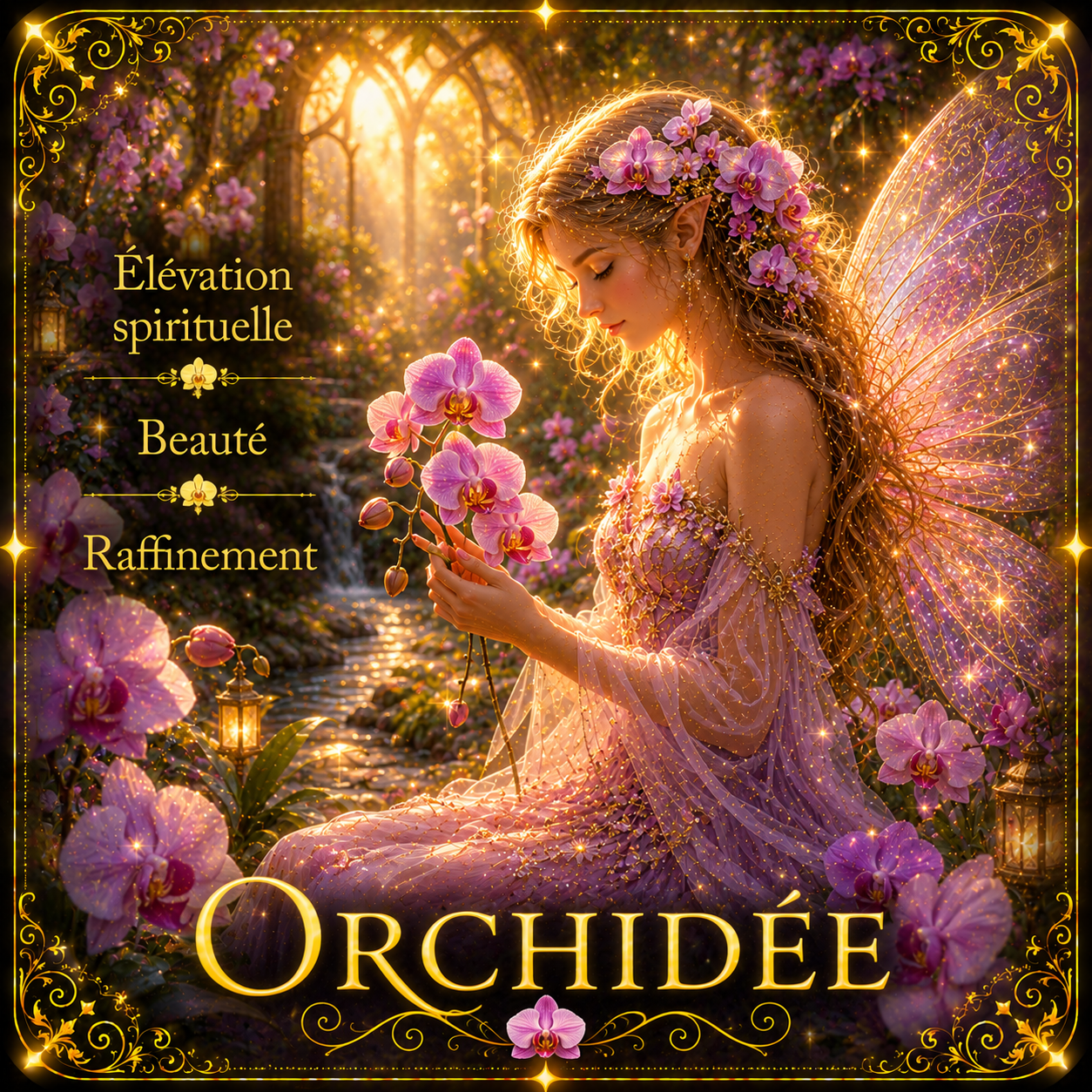 Sous-verre « Orchidée » – Élévation spirituelle, Beauté, Raffinement