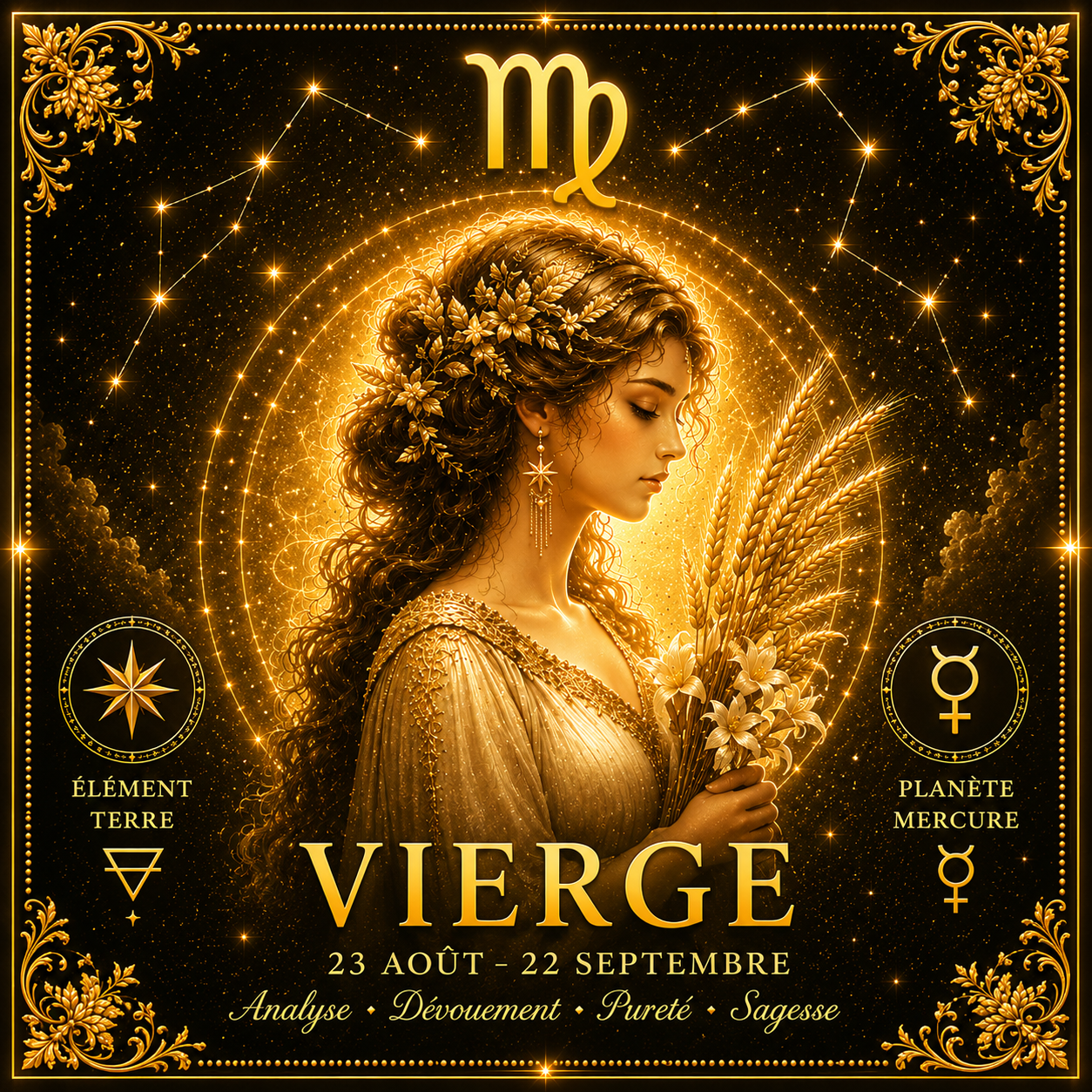Sous-verre « Vierge » – signe astrologique