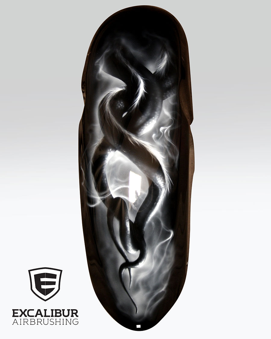 Snake Dance Triumph Rocket 3 motorcycle gas tank and fender designed and airbrushed by Ian Johnson #ianjohnsonart #excaliburairbrushing #custombikes #customairbrushing #airbrushartist #custompaintedmotorcycles #airbrushedgastank #motorcycleairbrushing #customairbrushedmotorcycle #triumph #triumphrocket