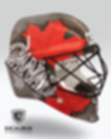 Goalie mask for Team Canada Field Hockey goalie, Kaitlyn Williams, designed and airbrushed by Ian Johnson #ianjohnsonart #excaliburairbrushing #goaliemasks #customairbrushing #airbrushartist #goaliemaskpainting #maskpainting #helmetpainting #customhelmets #customairbrushedgoaliemask #teamcanada #teamcanadafieldhockey