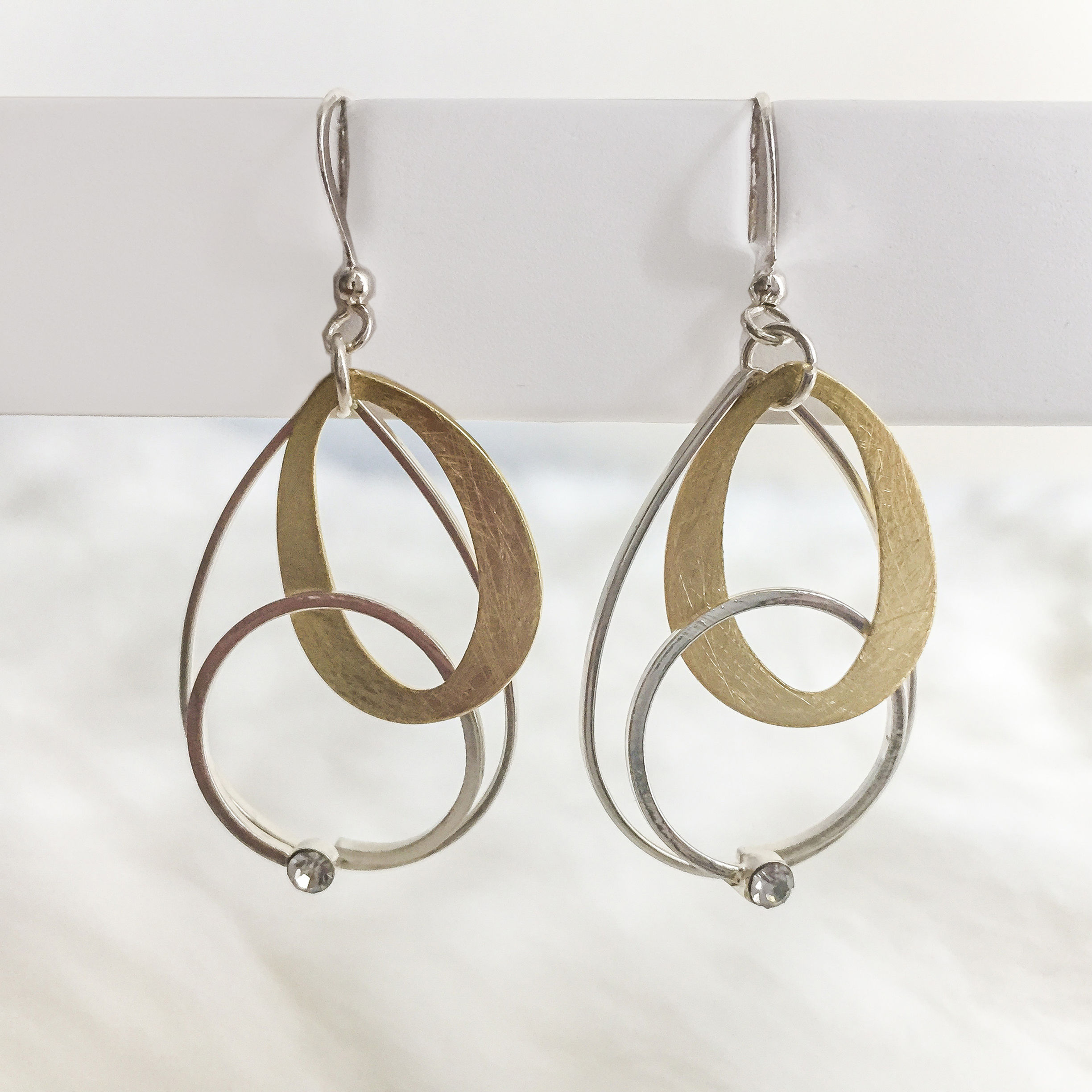 GOLD AND SILVER TWO TONE EARRINGS