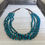 Thumbnail: 5 STRAND NATURAL KINGMAN TURQUOISE NECKLACE WITH PEN SHELL HEISHI