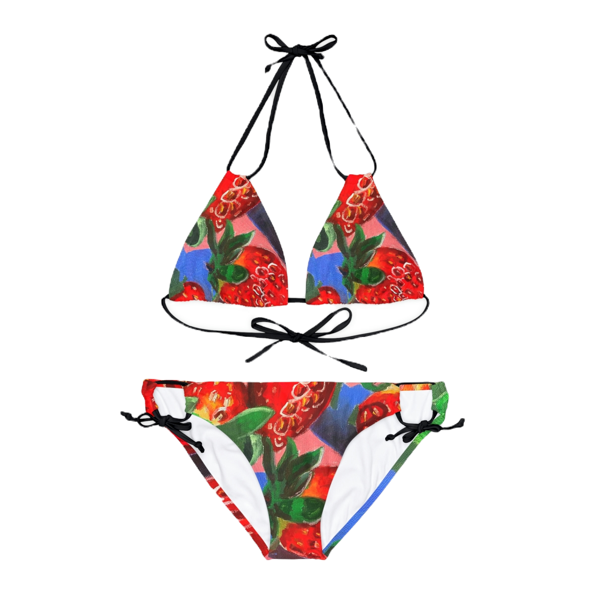 Strawberries Strappy Bikini Set