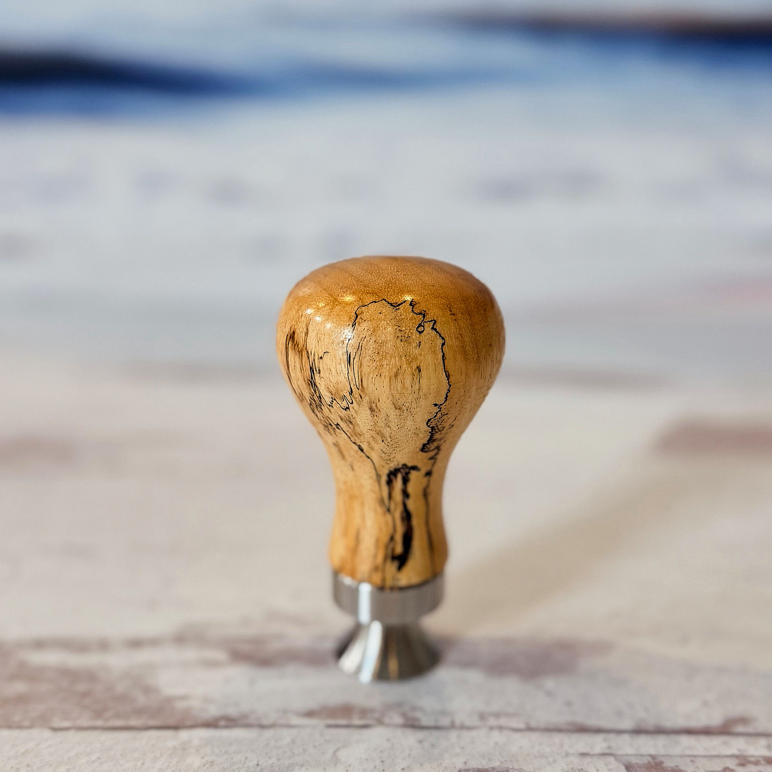 Handcrafted spalted maple bottle opener 010 front view