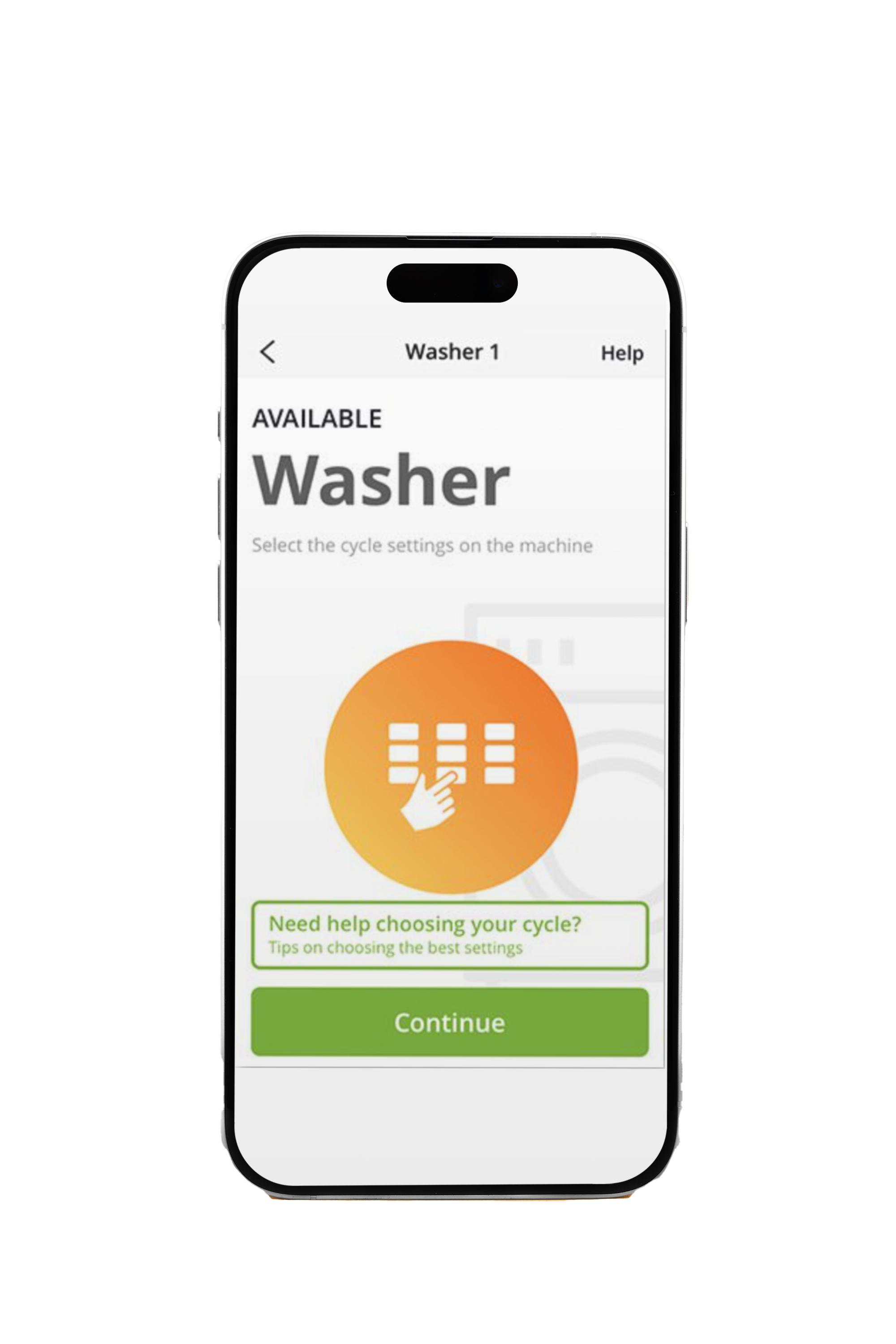 The Huebsch App Used at Premier Laundry Coshocton