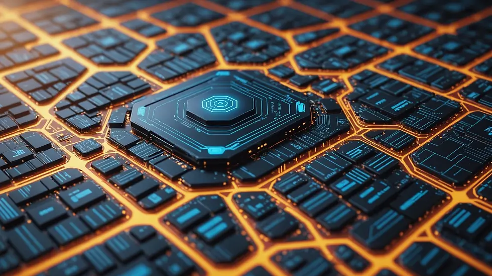 Close-up view of an AI model visualizing complex data patterns