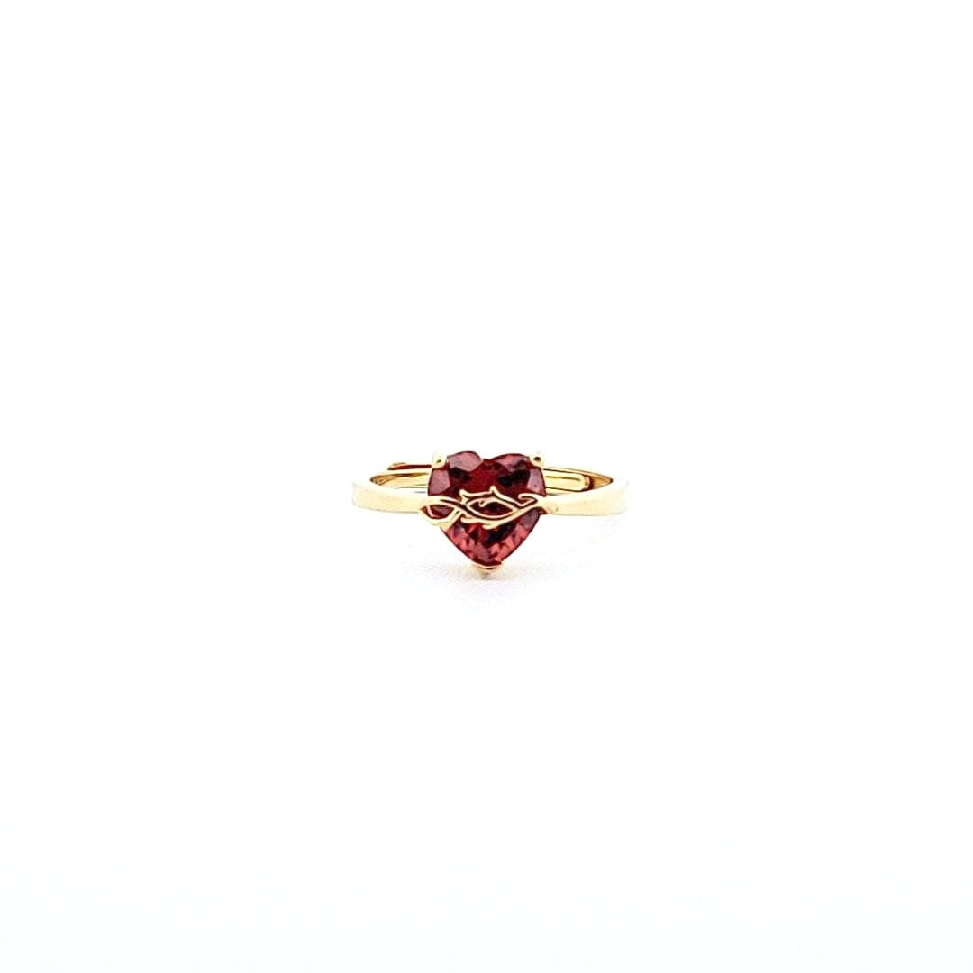 Sacred heart ring | small heart stone