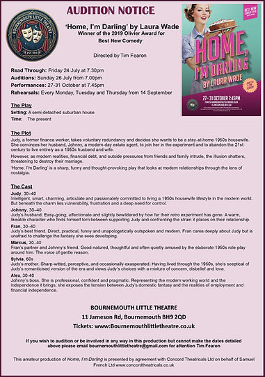 Home, I'm Darling Audition Notice.jpg