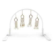 Thumbnail: Organic Cotton and NaturalWood  with Hand Knit Play Gym