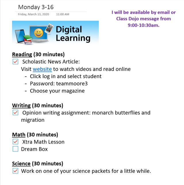 Monday 3-16: digital learning