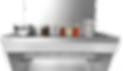 HG grease hood providest greate kitchen ergonomics. with the surface on top as a shelf.