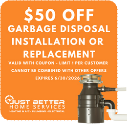 Just Better Coupon: $50 Off Garbage Disposal Installation or Repair