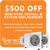 Just Better Coupon: $500 Off New HVAC Installation &
