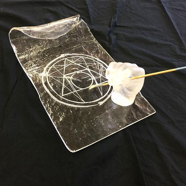 The alchemist hand , cast glass hand, pa