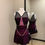 Thumbnail: Adult Medium - Black/Fuschia Beaded Dress!