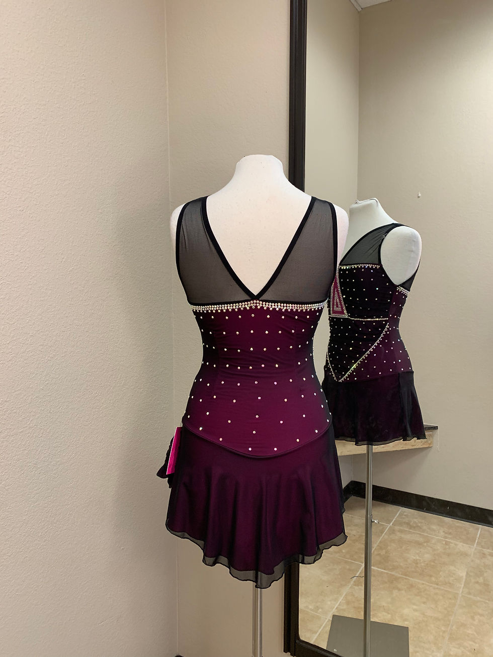 Thumbnail: Adult Medium - Black/Fuschia Beaded Dress!