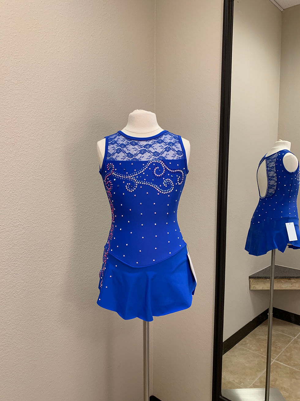 Thumbnail: Child 12 - Royal Blue Lace/Lycra Dress