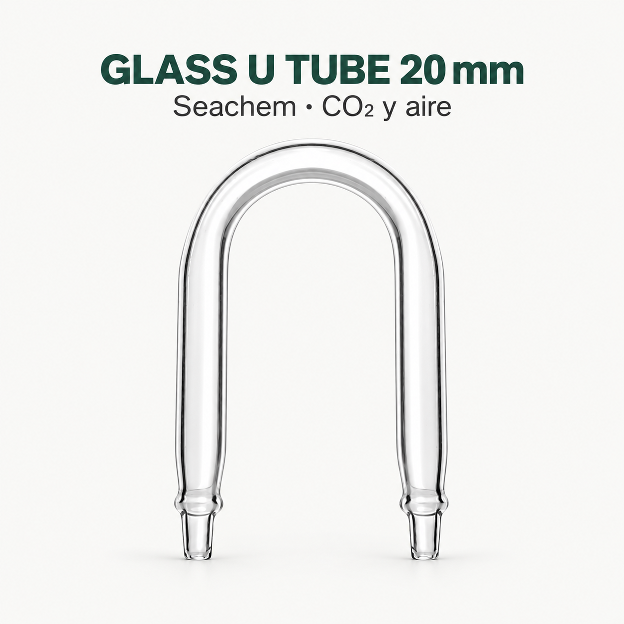 Seachem Glass U Tube 20 mm – Conexión Discreta para CO₂ y Aire