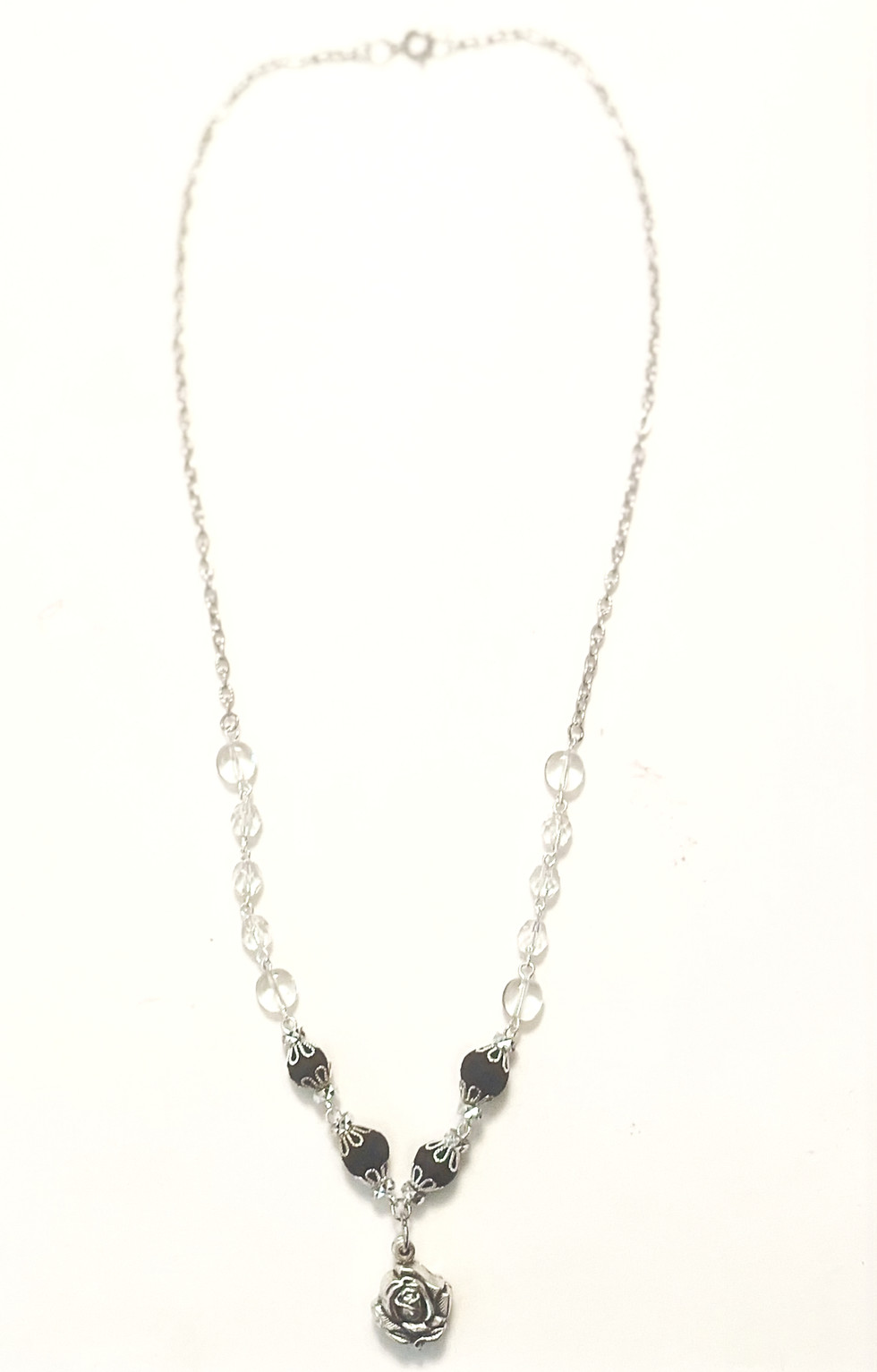 Thumbnail: Rosarium Dark Rose Necklace