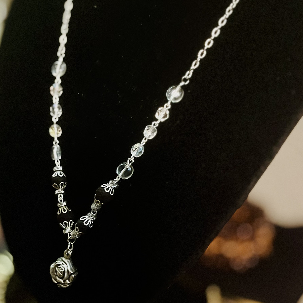 Thumbnail: Rosarium Dark Rose Necklace
