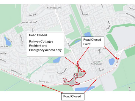 Overnight Roadworks on South Newsham Road, Blyth