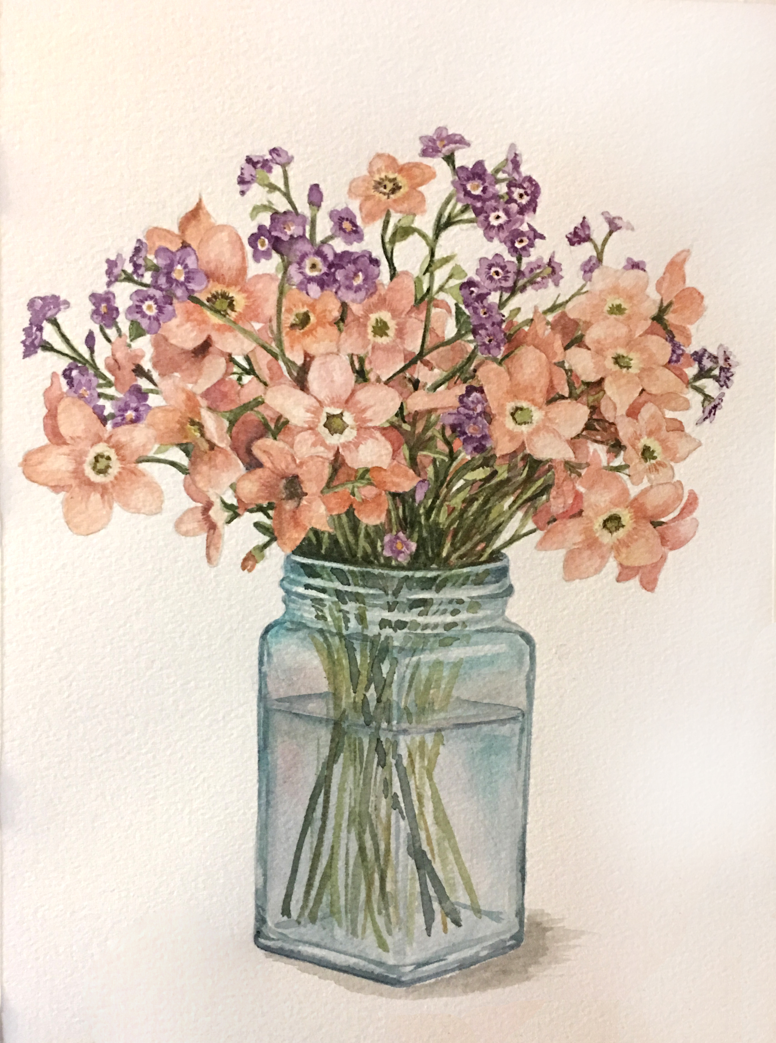 Flowers in Glass Jar