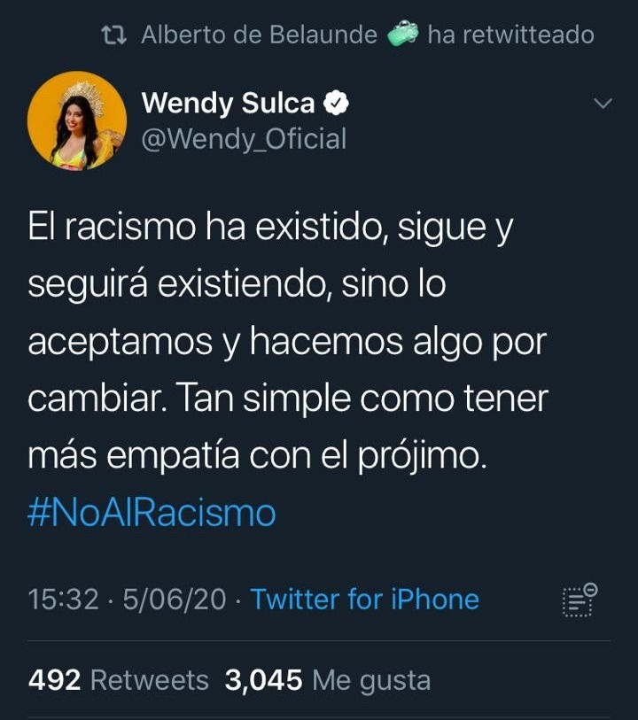 La cantante Wendy Sulca afirma que el racismo sigue existiendo porque nosotros lo permitimos.