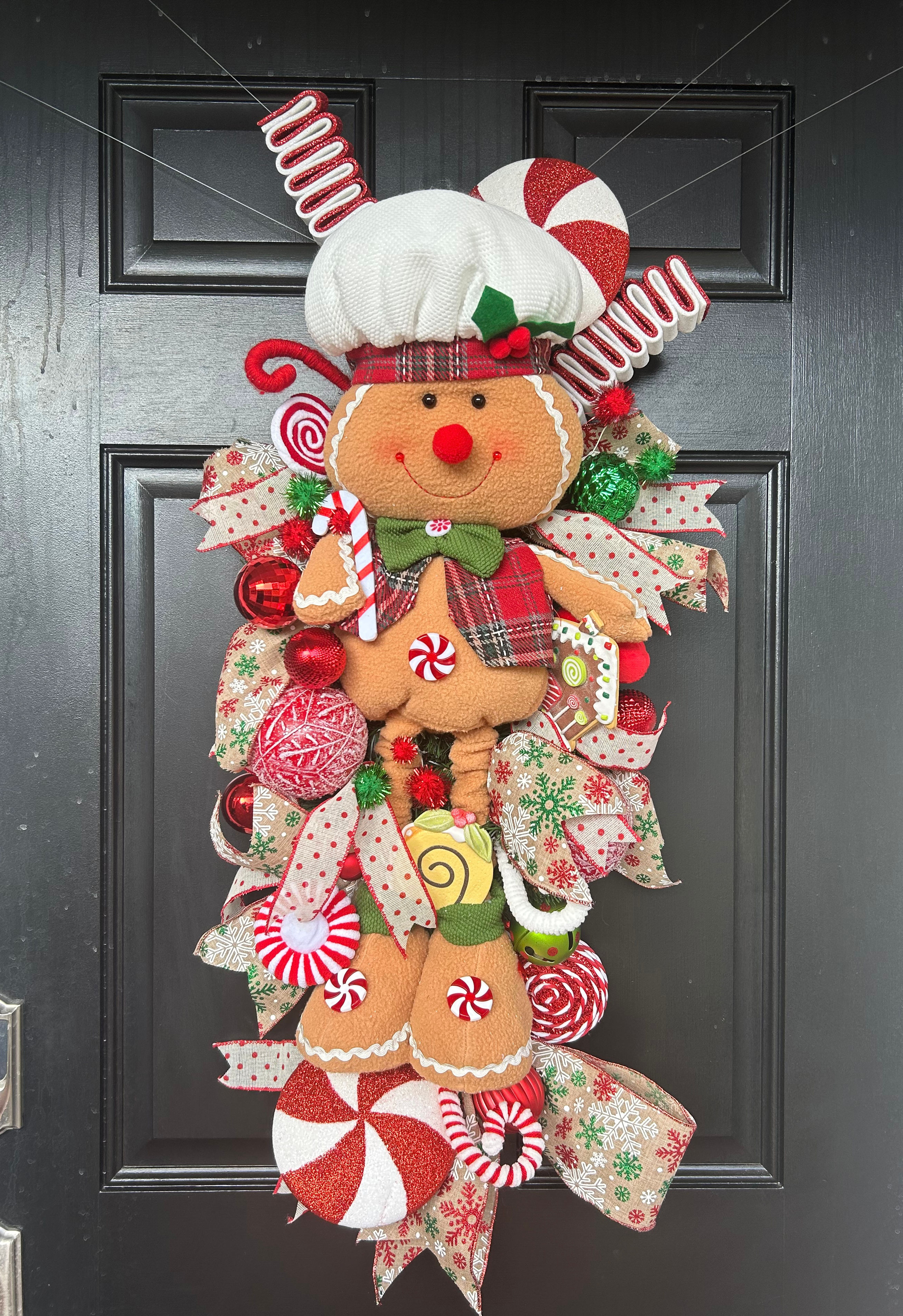 Candy Gingerbread Man Wreath