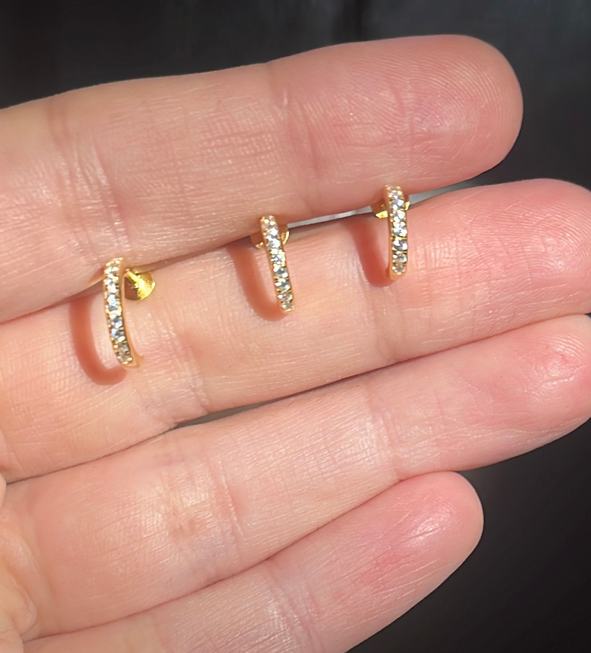 Real Silver C shape nose ring