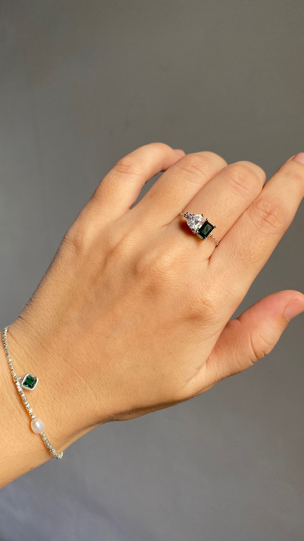 Thumbnail: double stone chain ring