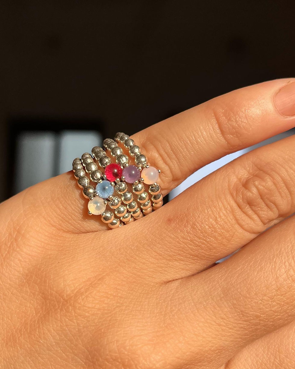 Thumbnail: Beaded stone ring(s925)