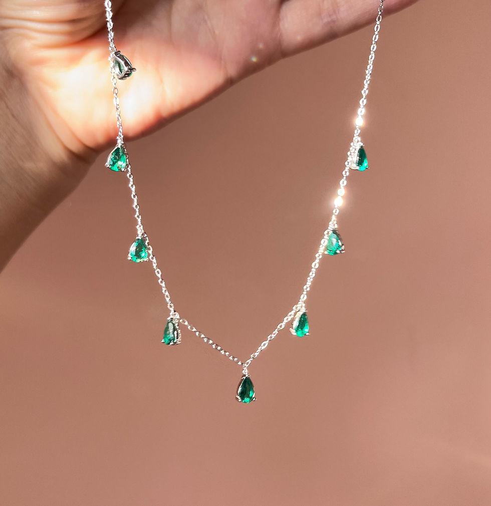 Thumbnail: Arabella Pear cut necklace (S925)