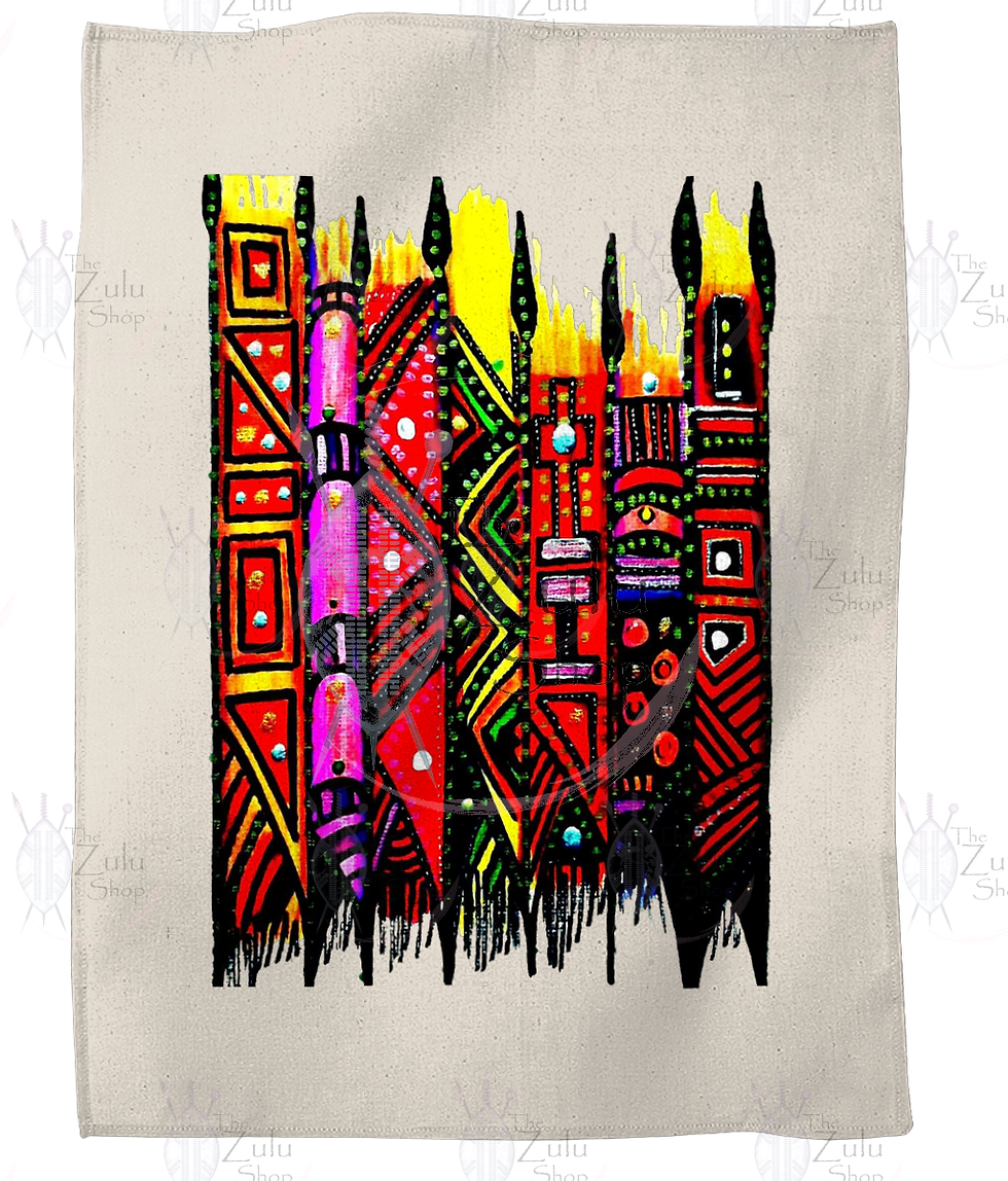 Christel's Tribal Shield Tea Towel