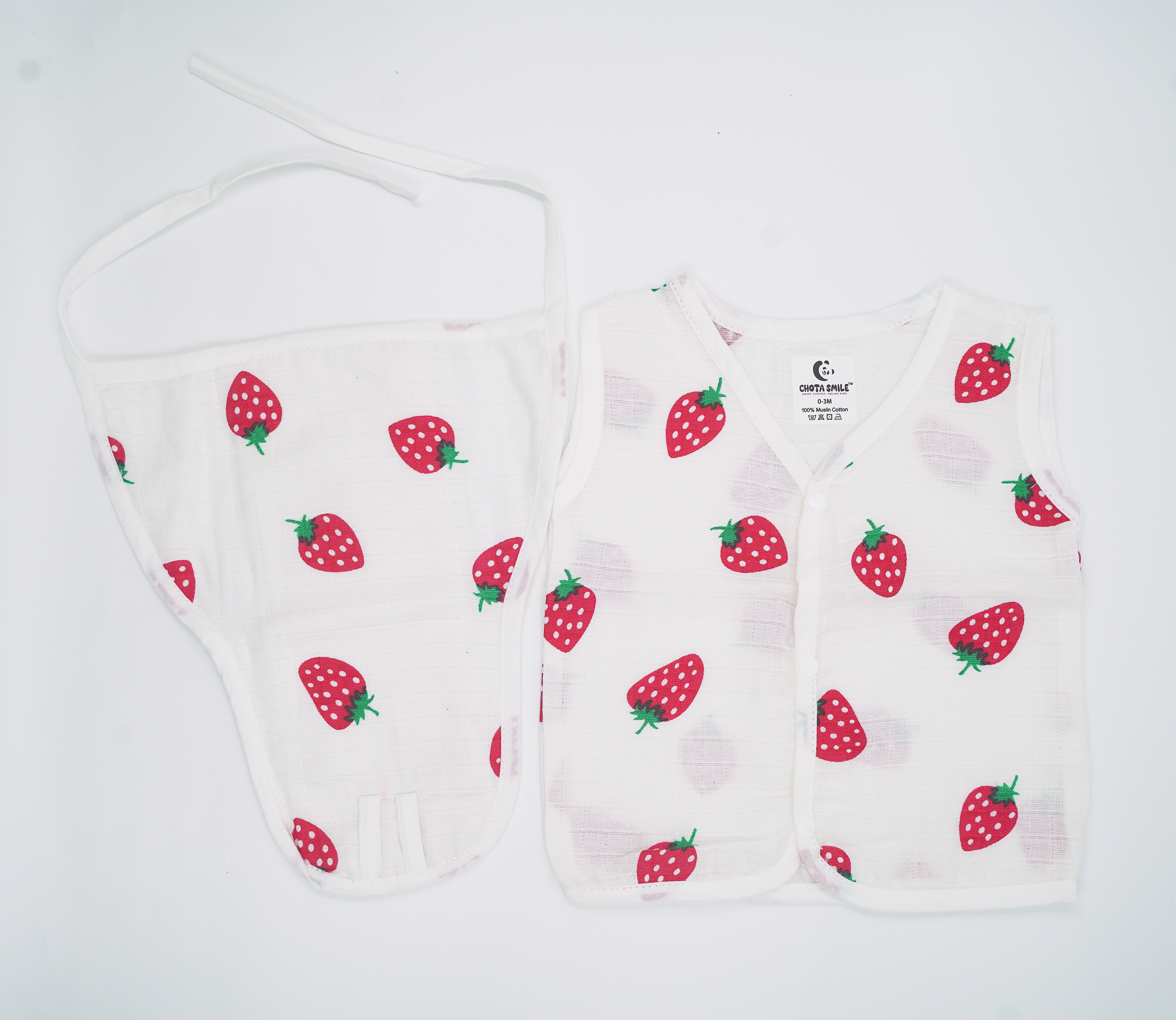 Muslin Jablas & Nappy - Strawberry