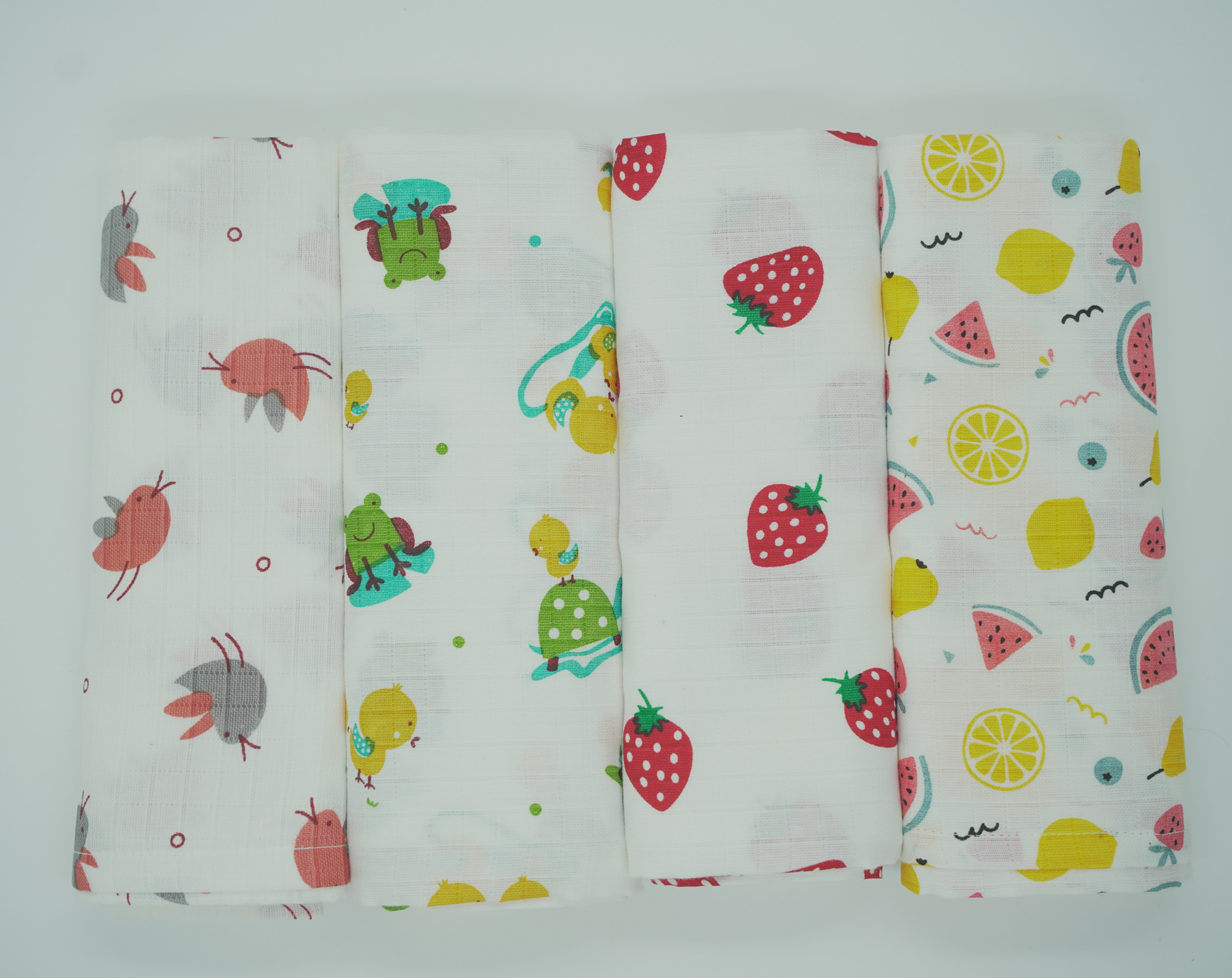 Swaddle - Pack of 4 - Animals & Fruits