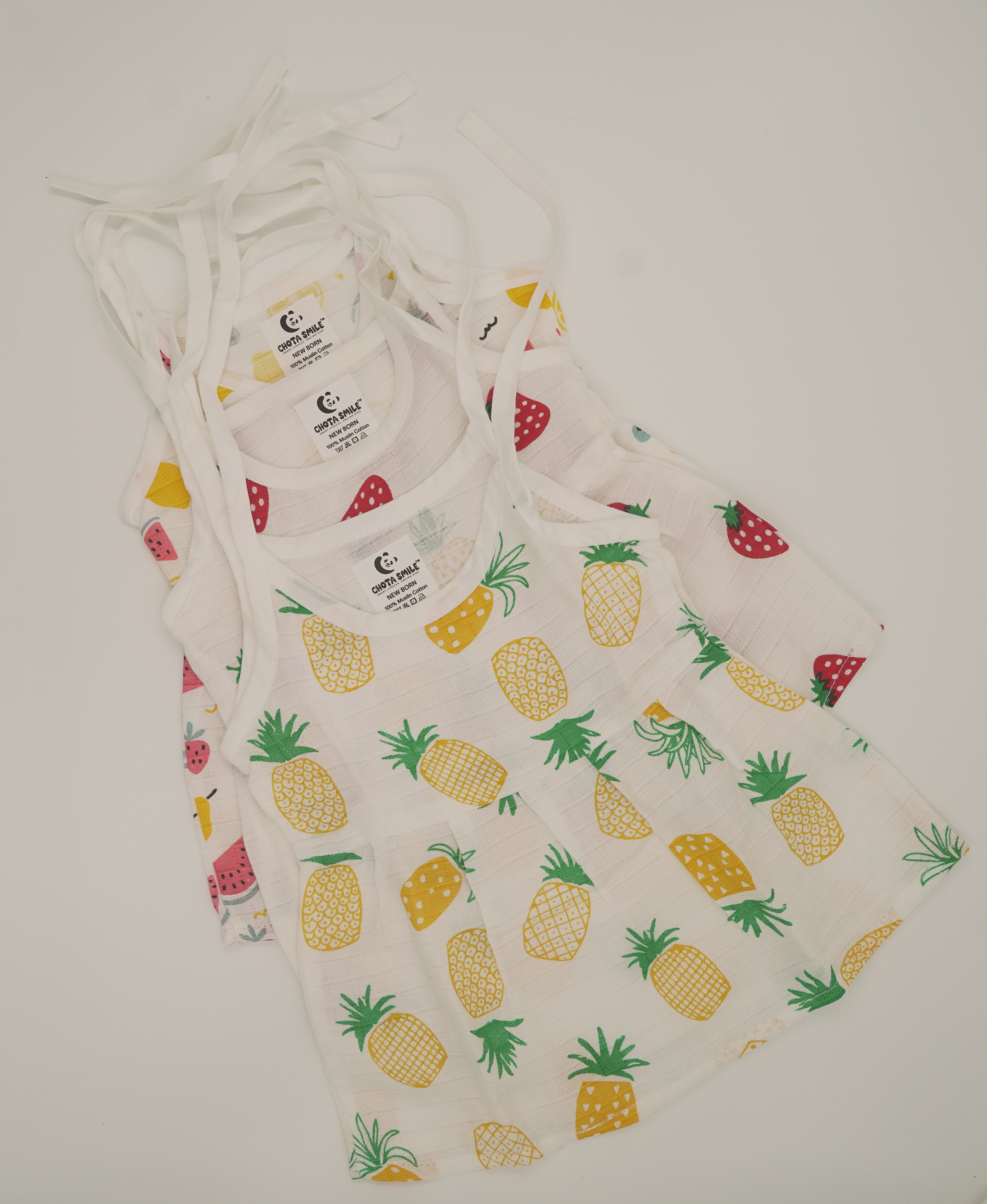 Chota Smile Frock + Nappy Combo (Set of 3) Fruit