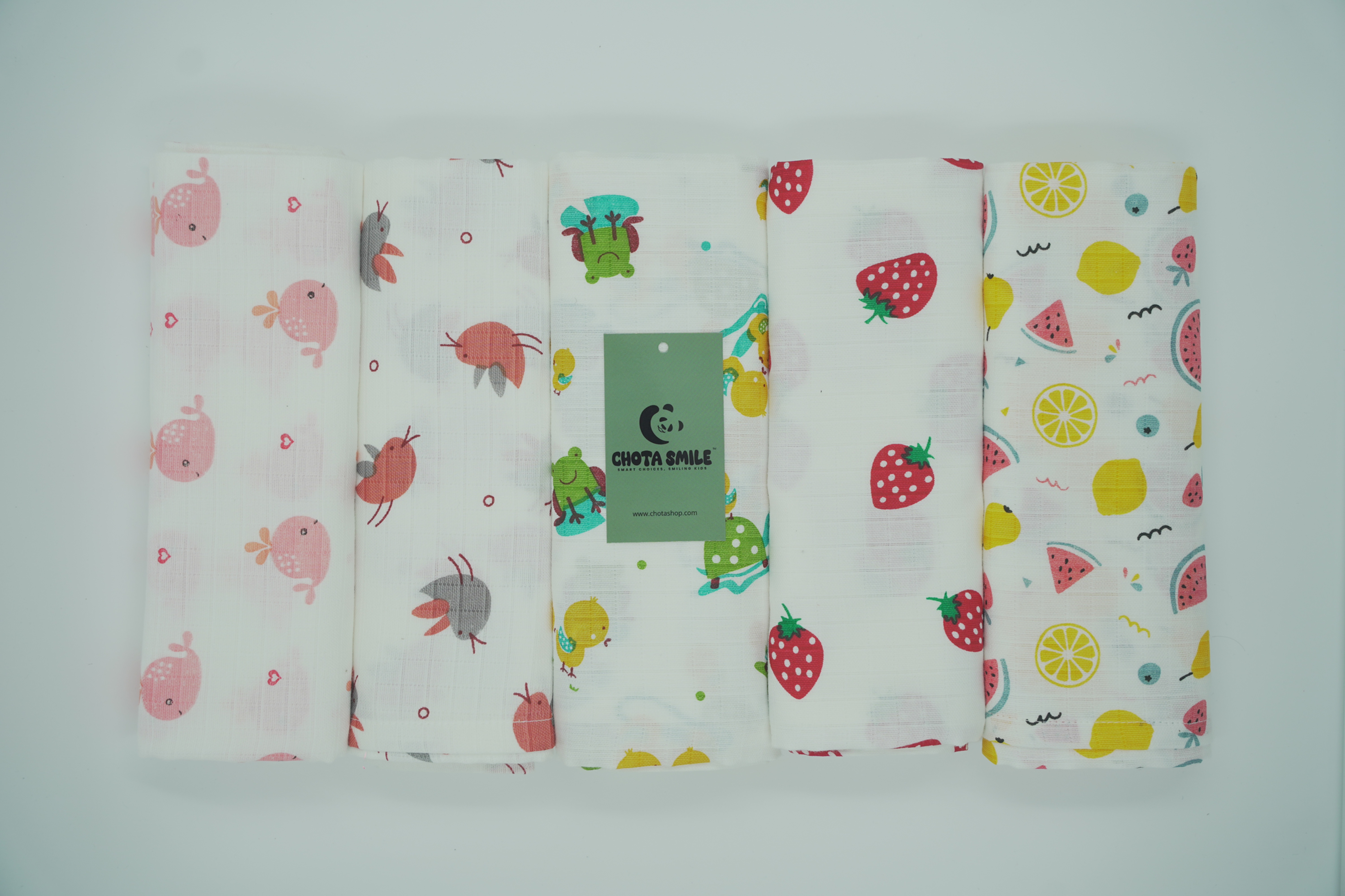 Swaddle - Pack of 5 - Animals & Fruits