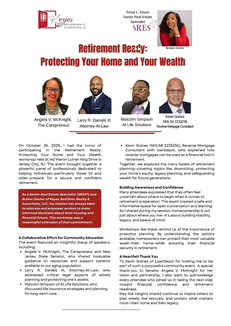 Retirement Ready: Protecting Your Home and Your Wealth — Empowering Our Community to Plan with Purpose