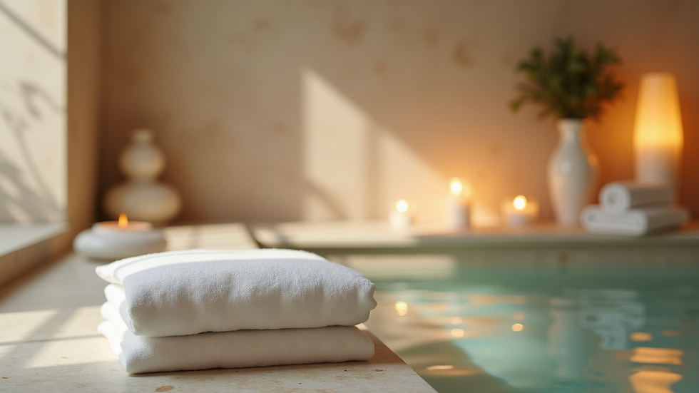 Close-up view of a serene spa environment with calming decor