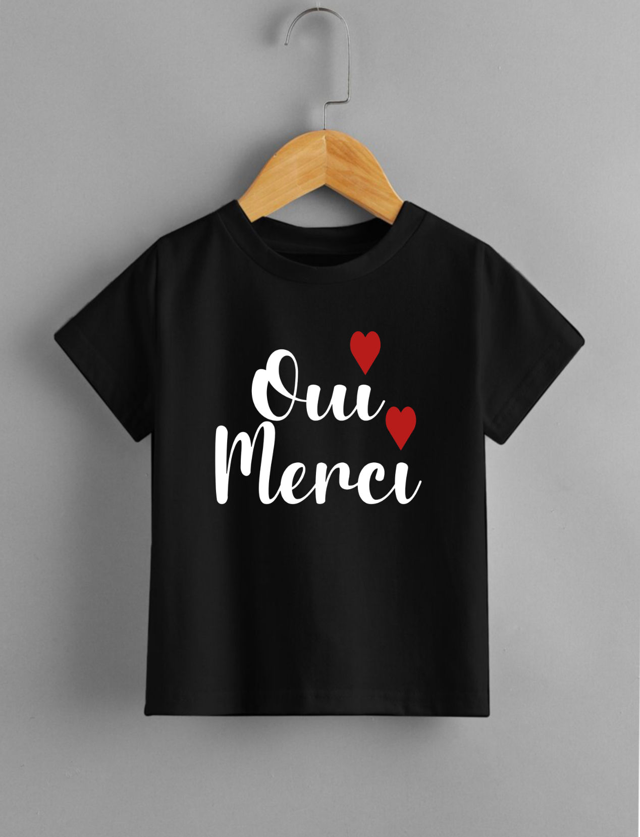 Oui Merci Kids T-Shirt Print - Black