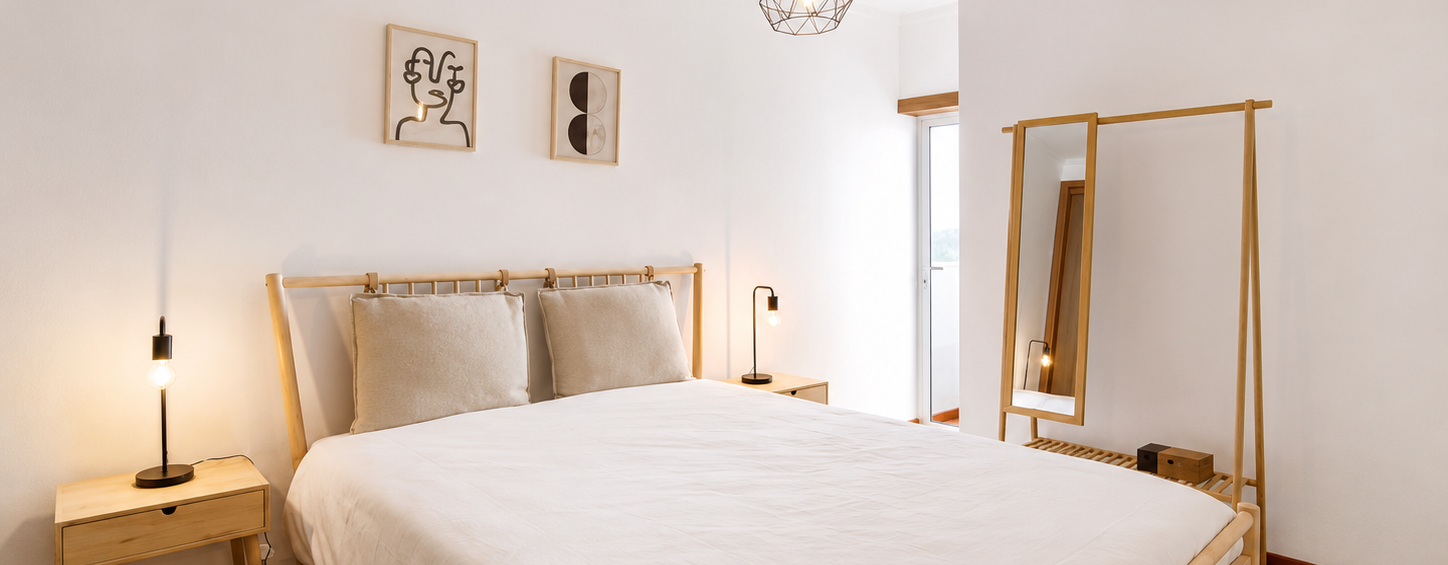 quarto do apartamento de férias ae flat falésia