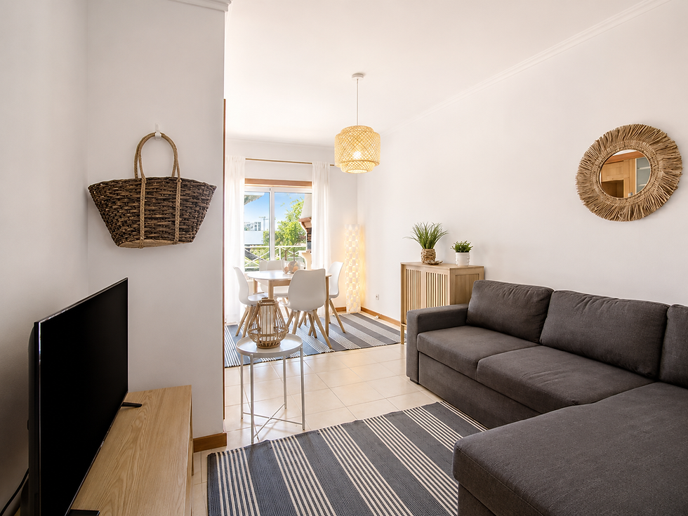 sala do apartamento de férias ae flat falesia na praia da falesia