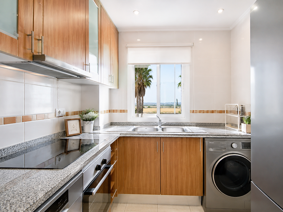 cozinha do apartamento de férias ae flat falesia na praia da falesia
