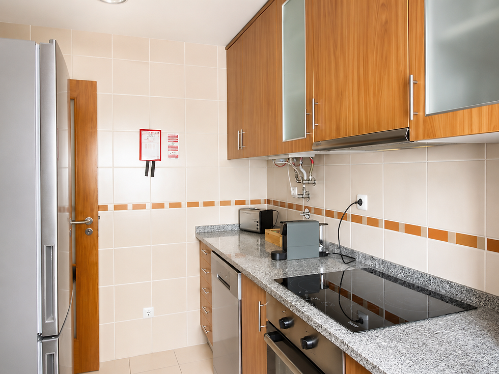 cozinha do apartamento de férias ae flat falésia na praia da falésia