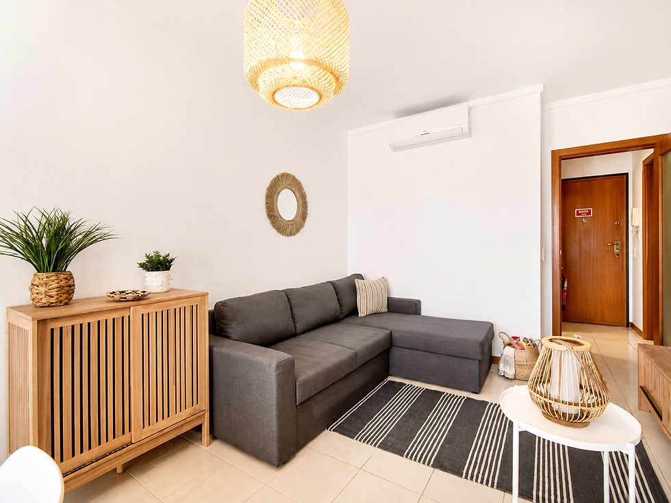 sala do apartamento de férias ae flat falesia na praia da falesia
