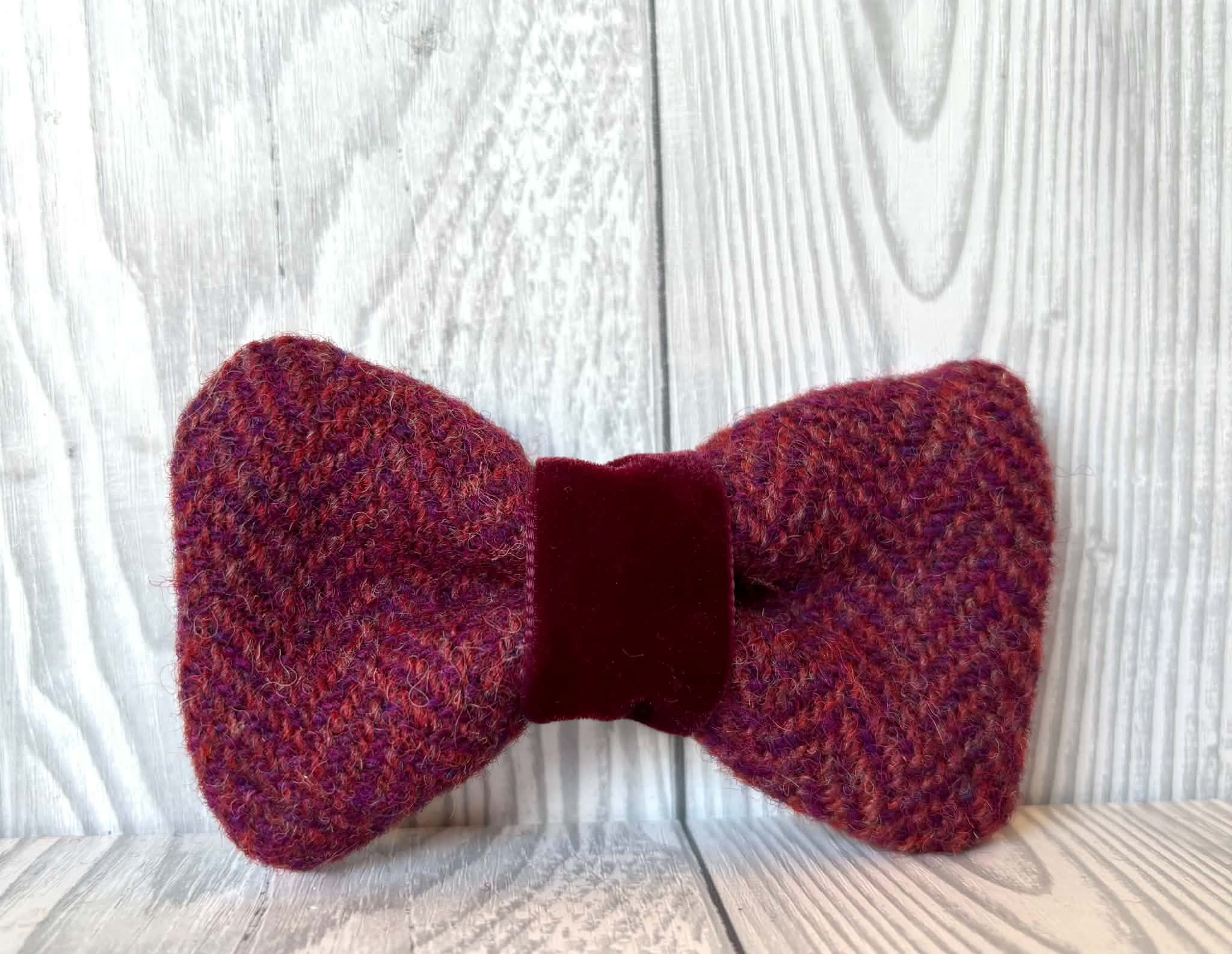Frosted Berry Harris Tweed Bow Tie