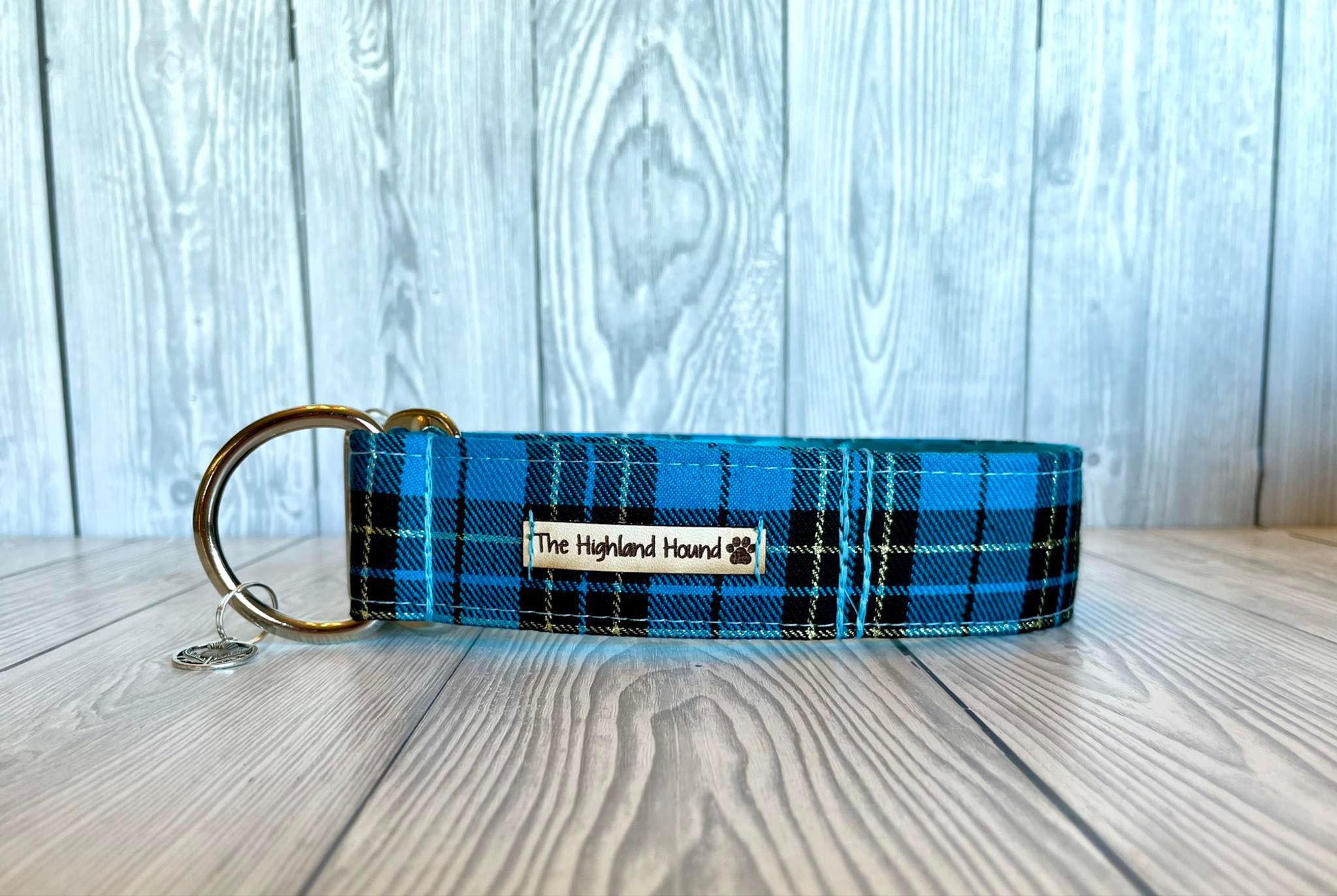 Turquoise Tartan 2" Collar Fishtail Martingale