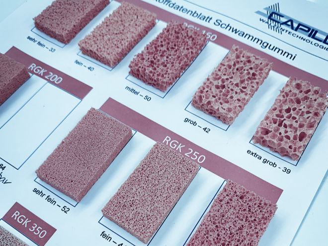 Schwammgummi diverse Sorten für Gummiwalzen