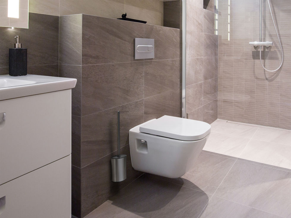 Sana Toilet Brush in Brushed Steel Angled Lifestyle